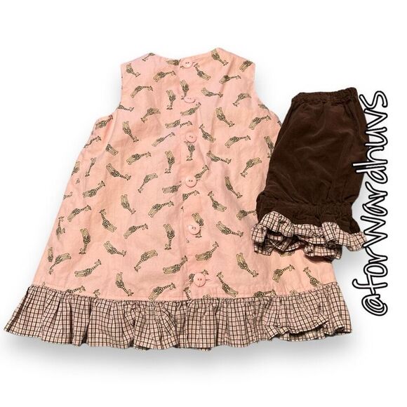 Sew Spoiled Giraffe Dress with Pants Size 24 Months - Picture 5 of 8